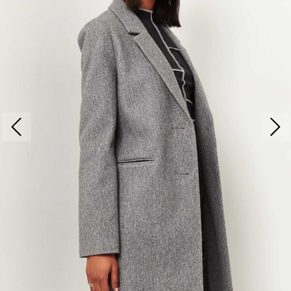 Brand new grey single-breasted lapel collar coat, size medium. - Picture 5 of 5